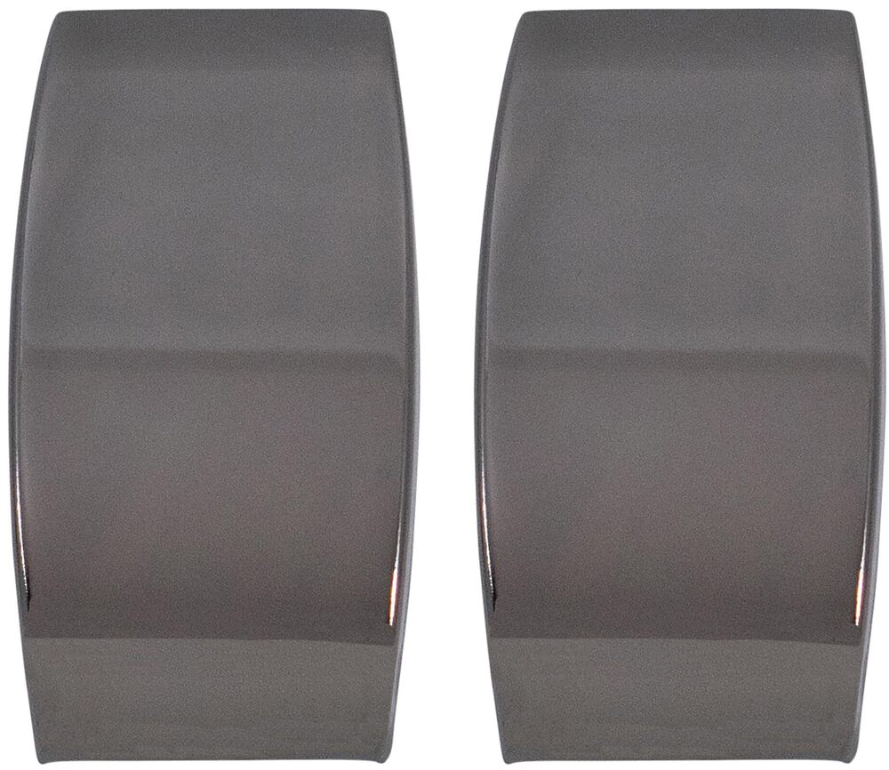8348 Set of 2 Chrome-Plated Curved Stainless Steel Money Clips Gunmetal